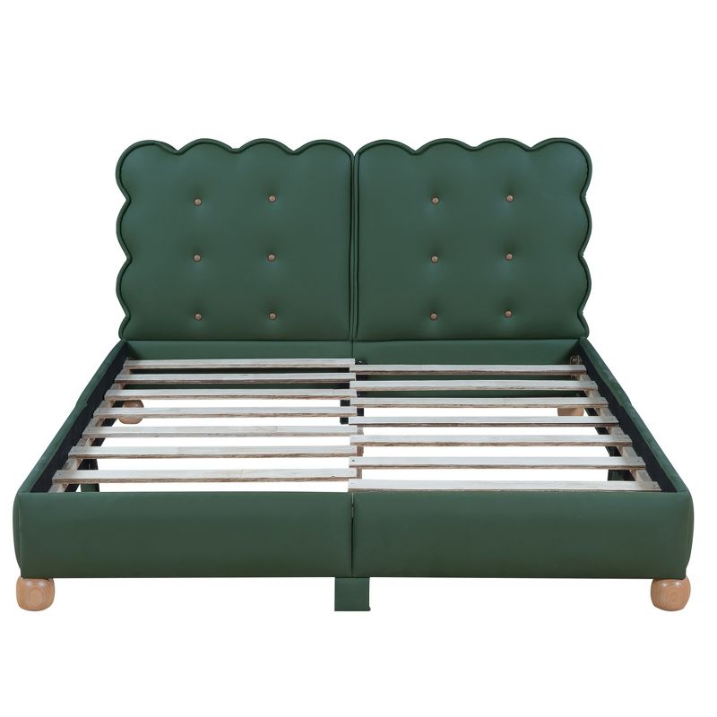 Queen/Full Size Upholstered Platform Bed with Wood Support Legs-ModernLuxe, 4 of 12