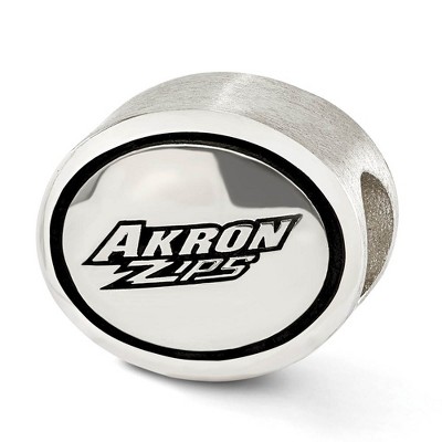 Black Bow Jewelry Sterling Silver University of Akron Collegiate Bead Charm