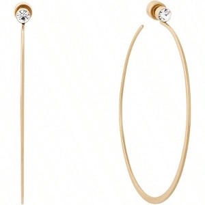 Stainless Steel Logo Hoop Earrings for Women Simple, Fashionable, Versatile for Daily Use - 1 of 4
