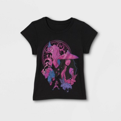 Girls' Disney Raya Short Sleeve Graphic T-Shirt - Black