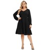 plus Size V-Neck Multi-Layered Ruffle Long Sleeve Dress - 2 of 4