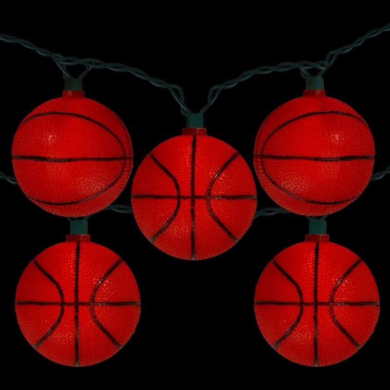 Kurt S. Adler 10ct Basketball Sport Christmas Novelty Light Set - 11.5 ft Green Wire, 2 of 4