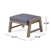 Christopher Knight Home Temecula Acacia Wood Ottomans with Cushion (Set of 2) - 3 of 4