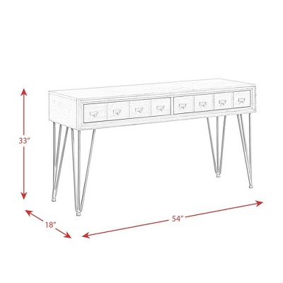 Tanner Light Walnut Industrial Sofa Table with Storage