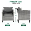 Sonkuki 3-Piece Patio Sofa Set Wicker Furniture Set Brown/Gray Rattan with Side Table - 3 of 4