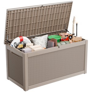 SEVOBAL Deck Boxes 260 Gal Outdoor Storage Deck Box, All-Weather Resistant Patio Deck Storage Box Container, Brown, 67.72"*32.20"*33.66" - 1 of 4