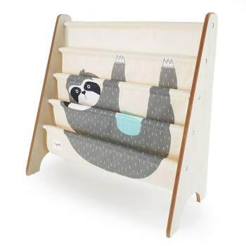 3 Sprouts High Quality Multipurpose Kids and Toddler Playroom or Bedroom Storage Shelf Organizer Bookcase Furniture, Gray Sloth