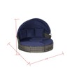 VisioGear Patio Daybed Furniture, 5-Piece Round Conversation Set with Retractable Canopy and Storable Table, Dark Blue, 70.86"*70.86"*55.9" - 2 of 4