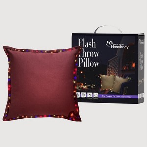 18" x 18" LED Lighted Throw Pillow – Christmas Decorative Flash Pillow with Colorful Edging for Sofa, Patio, Camping & Holiday Decor - 1 of 4