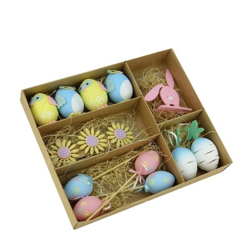 Northlight 14ct Egg Chicken And Bunny Spring Easter Decorations