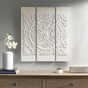 Gulches Triptych 3-Piece Dimensional Resin Canvas Wall Art Set - Medallion Design - 1 of 4