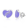Chanteur Hypoallergenic Kids Jewelry Accessories Heart Swirl CZ White Gold Palladium Plating Stud Earrings Surgical Titanium Posts - 4 of 4
