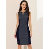 INSPIRE CHIC Women's V Neck Office Sleeveless Bodycon Midi Pencil Dress - 2 of 4