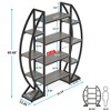 Resenkos Bookshelf, Bookcase Standing Shelf Unts,Industrial Bookshelf, Oval Triple Wide Etagere Bookcases Display Shelves,Gray - 2 of 3