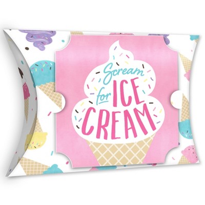 Big Dot of Happiness Scoop Up The Fun - Ice Cream - Favor Gift Boxes - Sprinkles Party Large Pillow Boxes - Set of 12