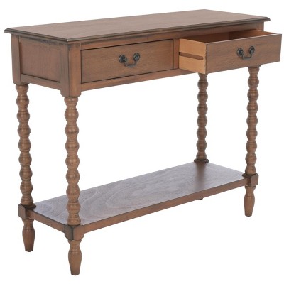 Athena Farmhouse 40" Brown Wood Console Table with Storage