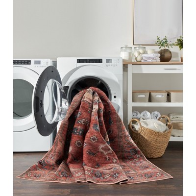 Emerald Vintage Flatwoven 5' x 7' Synthetic Easy Care Rug