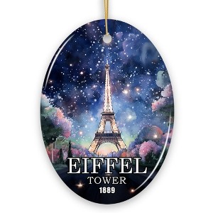 Eiffel Tower Majestic Night View Christmas Ornament, France Souvenir and Gift| OrnamentallyYou - 1 of 4