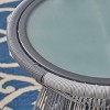 Milan Faux Rattan Side Table - Gray/White - Christopher Knight Home - 4 of 4