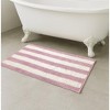 Home Mart Goods Pink White Stripe Soft Cozy Plush Chenille Bath Mat Bathroom Rug - 32"x20" - 2 of 4