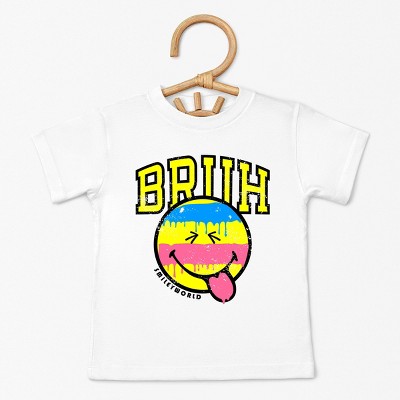 The Juniper Shop SmileyWorld Bruh Paint Drip Distressed Toddler Short Sleeve Tee