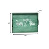 HomeRoots 16" Aqua And White Happy Hour Serving Tray With Handles - 3 of 4