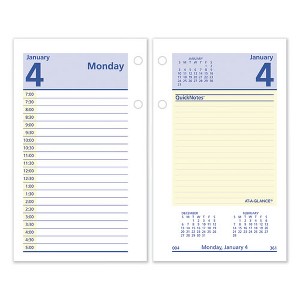 QuickNotes Desk Calendar Refill, 3.5 x 6, White/Yellow/Blue Sheets, 12-Month (Jan to Dec): 2025 - 1 of 3