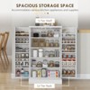 FONTOI 41" Kitchen Pantry Storage Cabinet, Freestanding Cabinet with 12 Shelves, 5-tier Shelving&Adjustable Shelves, Painted White, 11.8"*41"*23.5" - 3 of 4
