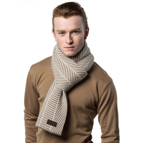 Gallery Seven | Men's Soft Knit Winter Scarf - Beige/Off White, Size: One  Size