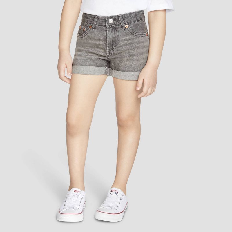 Levi's® Girls' Girlfriend Jean Shorts - Washed Black, 1 of 6