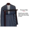 Proman Products Ashton Valet Suit Stand with Top Tray, Contour Hanger, Trouser Bar and Shoe Rack, 17" W x 14" D x 42" H, Dark Mahogany - 4 of 4