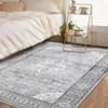 Washable Rug Non Slip Vintage Rug Foldable Indoor Carpet Ultra-Soft Retro Medallion Distressed Floor - 3 of 4