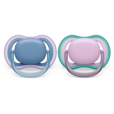 Image of Avent Philips Ultra Air Pacifier 6-18 Months - Blue/Lilac - 2pk