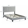 NicBex Upholstered Queen Size Platform Bed Frame with Pull Point Tufted Headboard for Kids Teens Adults,Gray - 3 of 4