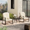Acekool 3-Piece Wicker Patio Bistro Set with Glass Top Side Table and Cushioned Rattan Chairs for Outdoor Balcony, Porch, Backyard – Beige - 3 of 4