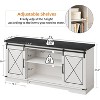 TV Stand for 65 Inch TV, Farmhouse Entertainment Center with Sliding Barn Doors, Adjustable Shelf Storage Cabinet - 3 of 4