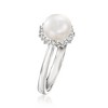 Ross-Simons 7-7.5mm Cultured Pearl Ring With Diamonds in Sterling Silver - 3 of 4
