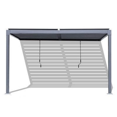 Aoodor Outdoor Louvered Pergola Adjustable Louvered Sloping Roof Wall-Mounted Pergola