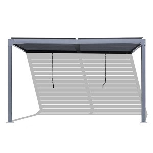 Aoodor Outdoor Louvered Pergola Adjustable Louvered Sloping Roof Wall-Mounted Pergola - 1 of 4