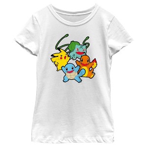 Girl's Pokemon Classic Characters Group T-Shirt - 1 of 4