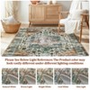 Vintage Carpet Washable Carpet Soft Imitation Wool Living Room Carpet Non-slip Vintage Distressed Decorative Carpet Oriental Print Easy-to-Clean - 2 of 4