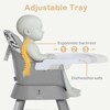 Kinder King 8 in 1 Baby High Chair, Coverts to Dining Booster Seat, Removable Tray & Double Seat Cover, Easy to Wipe - 4 of 4