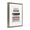 Stupell Industries Grey & Peach Bookstack Floating Frame Canvas Art - 2 of 4