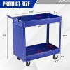 Acekool 2-Tier Rolling Tool Cart with Pegboard, 400 lbs Capacity Heavy Duty Utility Cart for Garage, Warehouse & Repair Shop - 4 of 4