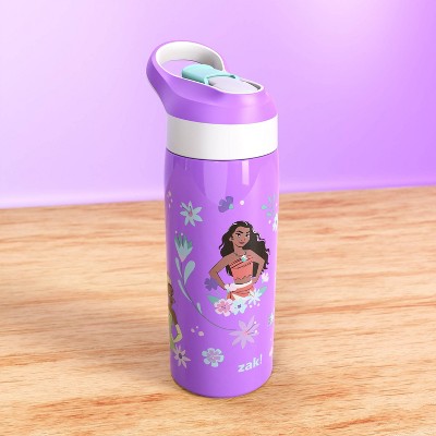 Zak Designs 19oz Princess Stainless Steel Double Wall Vacuum Riverside Water Bottle Purple MISSING STRAW