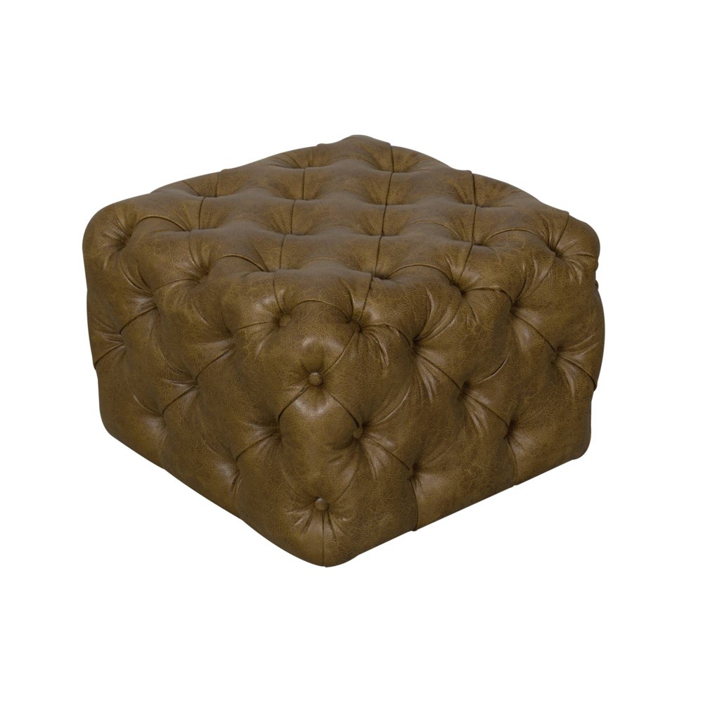 Small Square All Over Tufted Ottoman Light Brown - Homepop was $169.99 now $127.49 (25.0% off)