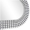 48"x28" Glass Oval Wall Mirror with Layered Crystal Frame Silver - Olivia & May: Modern Style, No Assembly, Wall Mount - 3 of 4
