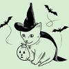 Girl's Design By Humans Halloween cat, cute kitten, happy halloween By SPOODEMOON T-Shirt - 2 of 2