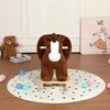 Whisen Toddler Rocking Horse for 1-3 Years Old, Soft Plush Fabric, Safety Belt & Footrests, Steel Frame Support - 3 of 4