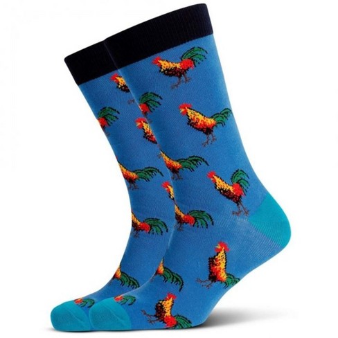 Rooster Pattern Socks(men's Sizes Adult Large) From The Sock Panda : Target